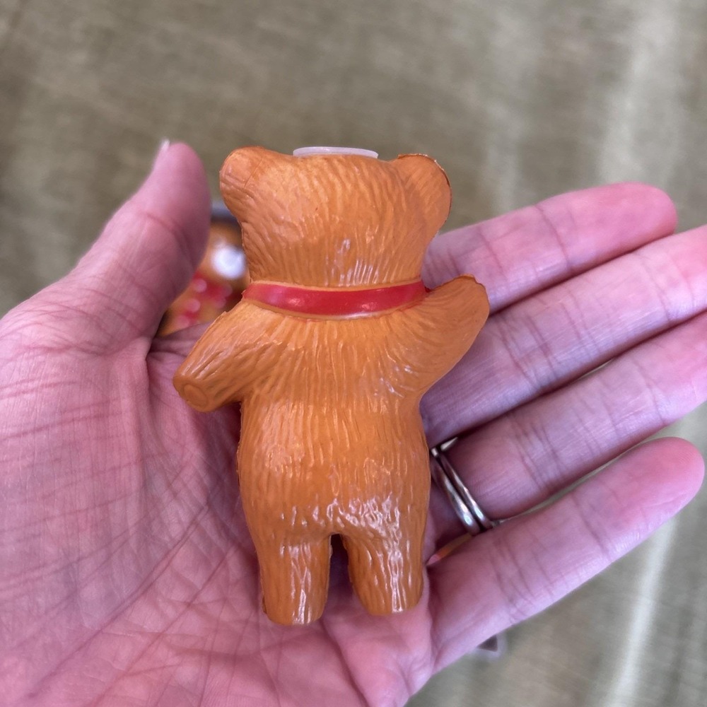 6 Vintage Cute Teddy Bear Red Bow Light Strand Covers Blow Mold Retro Tree Decor - Picture 5 of 8